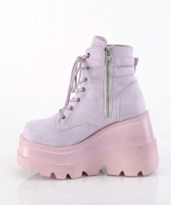 Demoniacult Skor & Stovlar Dam höga klackar | Lila Suede 11,5 Cm Shaker-52 Alternativa Wedge Plataboots