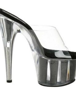 Slip In Klackar Mer Plata höga klackar | Svart 18 Cm Adore-701G Glitter Plata Hoga Slip In Mules