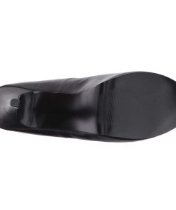 Stora Hoga Klackar For Man höga klackar | Svart Konstlader 14,5 Cm Burlesque Teeze-06W Pumps For Man Med Breda Fotter