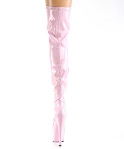 Larhoga Stovlar Med Plata höga klackar | Rosa 18 Cm Adore-3000Hwr Hologram Overknee Platastovlar - Pole Dance Overknees