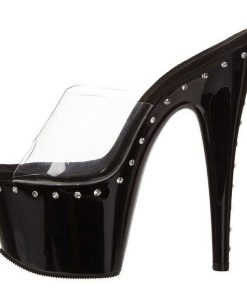 Slip In Klackar Mer Plata höga klackar | Svart 18 Cm Pleaser Adore-701Ls Plata Slip In Skor