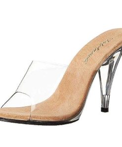 Slip In Klackar Utan Plata höga klackar | Brun Transparent 11 Cm Caress-401 Plata Hogklackade Slipper Skor