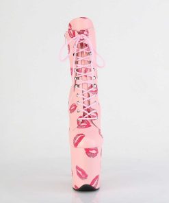 Stovletter Dam Med Plata höga klackar | Flamingo-1020Kisses 20 Cm Pleaser Hogklackade Boots Rosa