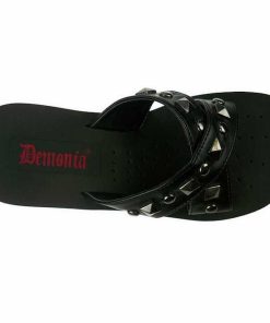 Demoniacult Skor & Stovlar Dam höga klackar | Svart 9 Cm Funn-29 Plata Goth Flip Flops Dam