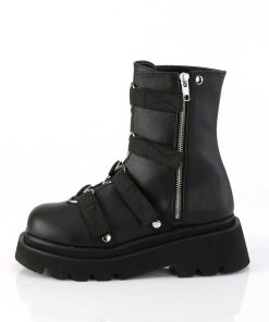 Demoniacult Skor & Stovlar Dam höga klackar | Vegan 6,5 Cm Renegade-50 Demoniacult Alternativa Plataboots Svart