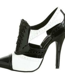 Pumps Klackar Utan Plata höga klackar | Svart Vit 13 Cm Seduce-458 Oxford Damskor Med Hog Klack