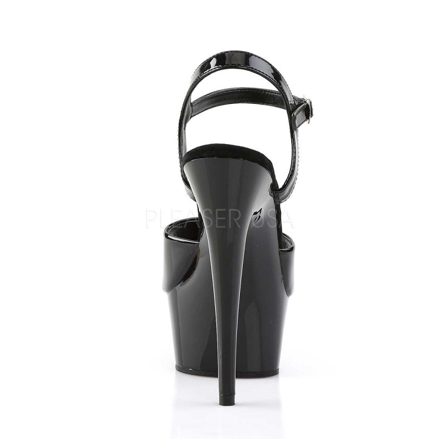 Hoga Klackar Mini Plata höga klackar | Svart 15 Cm Delight-609 Pleaser High Heels Skor