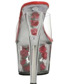 Slip In Klackar Mer Plata höga klackar | Rod Transparent 18 Cm Adore-701Fl Plata Hoga Slip In Mules