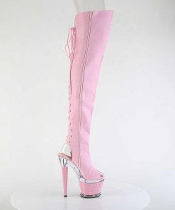 Larhoga Stovlar Med Plata höga klackar | Vegan Boots 18 Cm Spectator-3030 Rosa Larhoga Stovlar Oppen Ta Med Klack Og Snorning