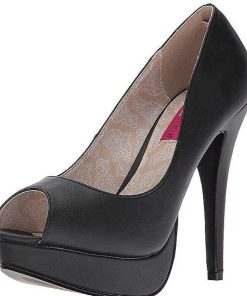 Stora Hoga Klackar For Man höga klackar | Svart Konstlader 13,5 Cm Chloe-01 Stora Storlekar Pumps Skor