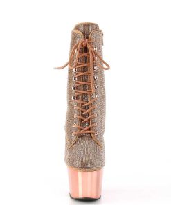 Stovletter Dam Med Plata höga klackar | Guld Rosa Strass Stenar Plataboots 18 Cm Adore-1020Chrs Hogklackade Boots