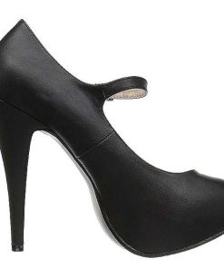 Stora Hoga Klackar For Man höga klackar | Svart Konstlader 13,5 Cm Chloe-02 Stora Storlekar Pumps Skor