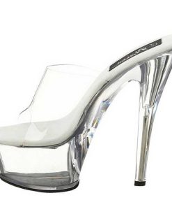 Slip In Klackar Mini Plata höga klackar | Transparent 15 Cm Kiss-201 Plata Hoga Slip In Mules