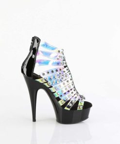 Stovletter Dam Med Plata höga klackar | Delight-600-9 - 15 Cm Platform Hoga Klackar Boots Hologram