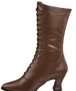 Stovletter Dam Utan Plata höga klackar | Brun 7 Cm Victorian-120 Dam Boots Med Snorning