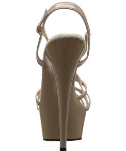 Hoga Klackar Mini Plata höga klackar | Beige 15 Cm Pleaser Delight-613 Hogklackade Sandaletter Med Plata