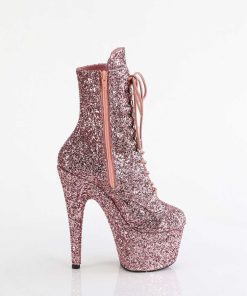 Stovletter Dam Med Plata höga klackar | Adore-1020Gwr 18 Cm Pleaser Hogklackade Boots Glitter Rosa Guld