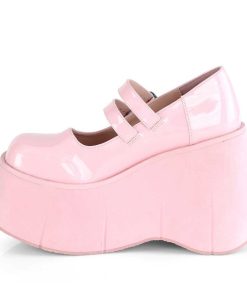 Demoniacult Skor & Stovlar Dam höga klackar | Rosa Vegan 11,5 Cm Demoniacult Kera-08 Gothic Mary Jane Pumps Med Plata