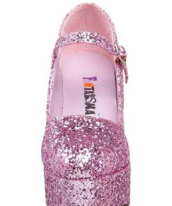 Pumps Klackar Mini Plata höga klackar | Rosa Glitter 11 Cm Maryjane-50G Hoga Platapumps Mary Jane