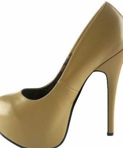 Pumps Klackar Mer Plata höga klackar | Beige Konstlader 14,5 Cm Burlesque Bordello Teeze-06 Hoga Platapumps