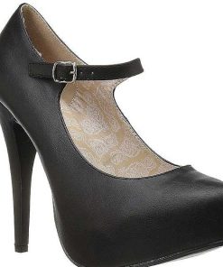 Stora Hoga Klackar For Man höga klackar | Svart Konstlader 13,5 Cm Chloe-02 Stora Storlekar Pumps Skor