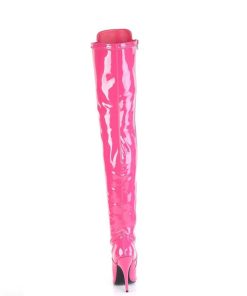 Larhoga Stovlar Utan Plata höga klackar | Lacklader 13 Cm Seduce-3024 Fuchsia Larhoga Stovlar Med Snorning