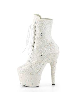 Stovletter Dam Med Plata höga klackar | Vit Glitter 18 Cm Adore-1020Gdlg Pole Dance Ankleboots