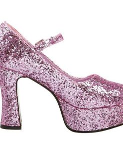 Pumps Klackar Mini Plata höga klackar | Rosa Glitter 11 Cm Maryjane-50G Hoga Platapumps Mary Jane