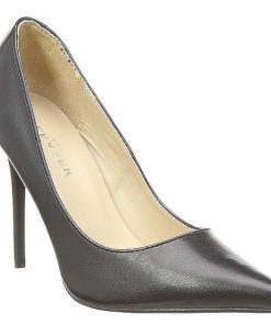 Pumps Klackar Utan Plata höga klackar | Svart Konstlader 10 Cm Classique-20 Spetsiga Pumps Med Stilettklackar