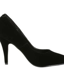 Pumps Klackar Utan Plata höga klackar | Svart Sammet 10 Cm Vanity-420 Spetsiga Pumps Med Hoga Klackar