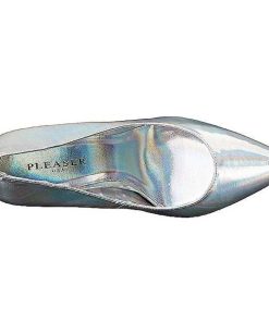 Pumps Klackar Utan Plata höga klackar | Silver Konstlader 13 Cm Amuse-20 Spetsiga Pumps Med Stilettklackar