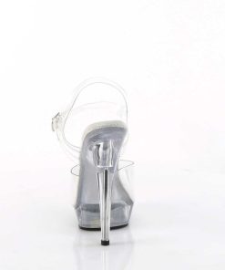 Hoga Klackar Mini Plata höga klackar | Transparent High Heels 15 Cm Sultry-608 Plata High Heels