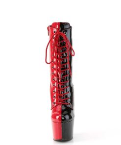 Stovletter Dam Med Plata höga klackar | Adore-1040Tt 18 Cm Pleaser Hogklackade Boots Svart Roda