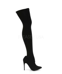 Larhoga Stovlar Utan Plata höga klackar | Stretch Nylon 12,5 Cm Courtly-3005 Sexy Overknee Stovlar