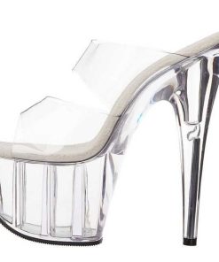 Slip In Klackar Mer Plata höga klackar | Transparent 18 Cm Adore-702 Plata Hoga Slip In Mules Dam