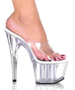 Slip In Klackar Mer Plata höga klackar | Transparent 18 Cm Adore-701 Plata Hoga Slip In Mules