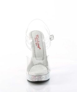 Hoga Klackar Mini Plata höga klackar | Transparent High Heels 13,5 Cm Majesty-508Dm Strass Plata High Heels