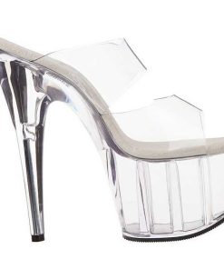 Slip In Klackar Mer Plata höga klackar | Transparent 18 Cm Adore-702 Plata Hoga Slip In Mules Dam