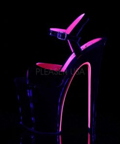 Hoga Klackar Mer Plata höga klackar | Lacklader 20 Cm Xtreme-809Tt Hogklackade Sandaler Neon Plata