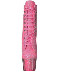 Stovletter Dam Med Plata höga klackar | Pink Glitter 18 Cm Adore-1020G Dam Stovletter Med Platasula