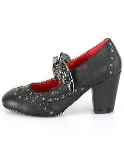 Demoniacult Skor & Stovlar Dam höga klackar | Vegan 8 Cm Vivika-32 Gothic Maryjane Pumps Med Bat Vingar