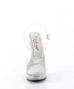 Hoga Klackar Mini Plata höga klackar | Transparent High Heels 13,5 Cm Majesty-508 Plata High Heels