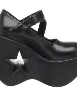 Demoniacult Skor & Stovlar Dam höga klackar | Svart 13 Cm Dynamite-03 Lolita Skor Goth Wedge Plataskor Med Kilklack