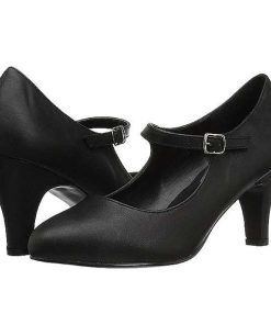 Pumps Klackar Utan Plata höga klackar | Svart Konstlader 8 Cm Divine-440 Kvinnor Pumps Med Lag Klack