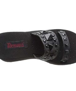 Demoniacult Skor & Stovlar Dam höga klackar | Svart 9 Cm Funn-18 Plata Goth Flip Flops Dam