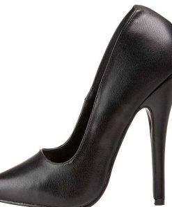 Pumps Klackar Utan Plata höga klackar | Svart Lader 15 Cm Domina-420 Skyhoga Stilettklackar - Spetsiga Pumps