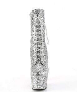 Stovletter Dam Med Plata höga klackar | Adore-Gwr 18 Cm Pleaser Hogklackade Boots Glitter Silver