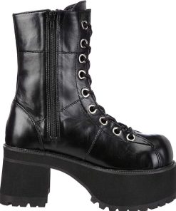 Demoniacult Skor & Stovlar Dam höga klackar | Vegan 9,5 Cm Ranger-301 Demoniacult Alternativa Plataboots Svart