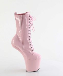 Stovletter Dam Med Plata höga klackar | Lacklader 20 Cm Craze-1040 Heelless Ankle Boots Pony Heels Rosa