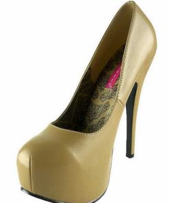 Pumps Klackar Mer Plata höga klackar | Beige Konstlader 14,5 Cm Burlesque Bordello Teeze-06 Hoga Platapumps